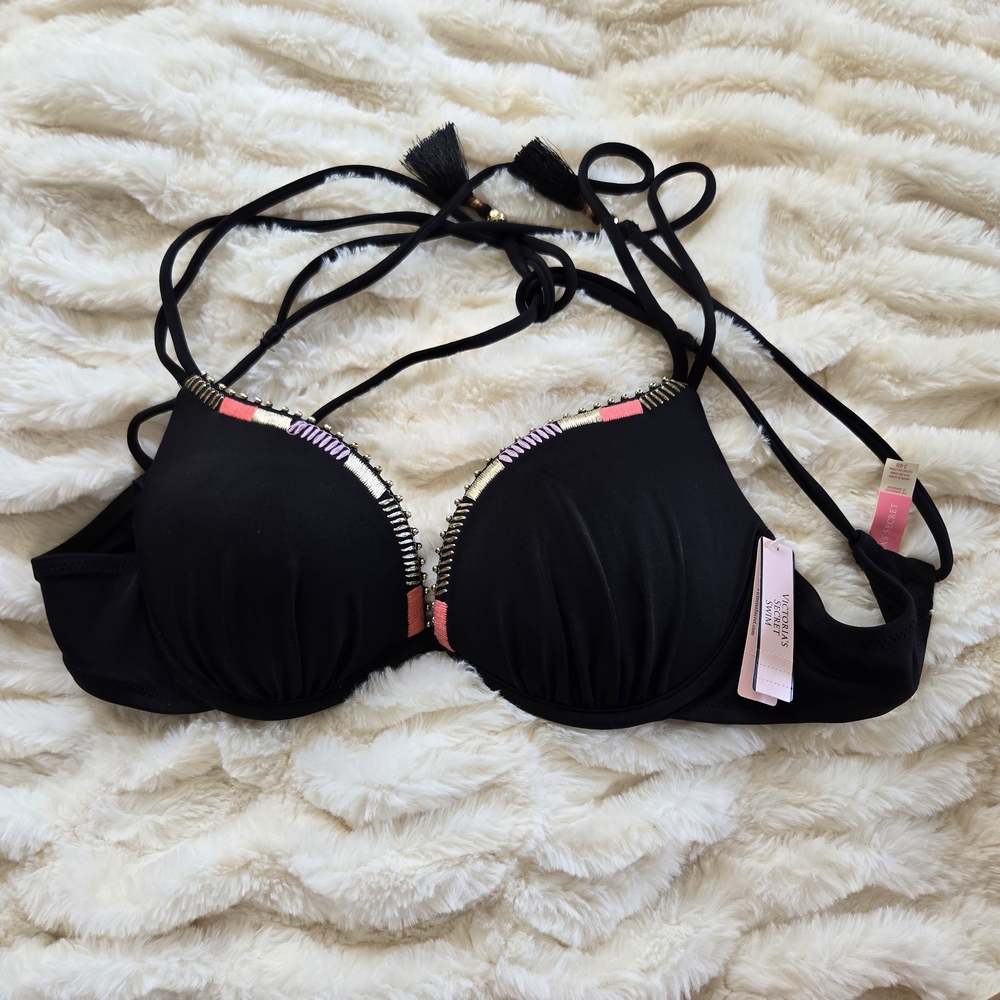 Elegant Black Strappy Bra